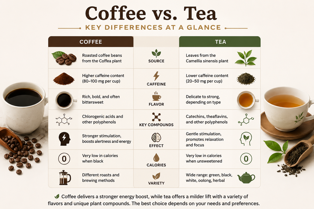 Coffee and Tea Key Differences to Know