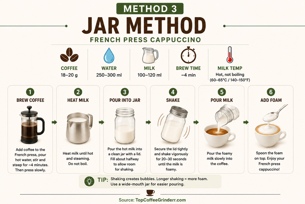 How to Make Cappuccino With a French Press Method 3