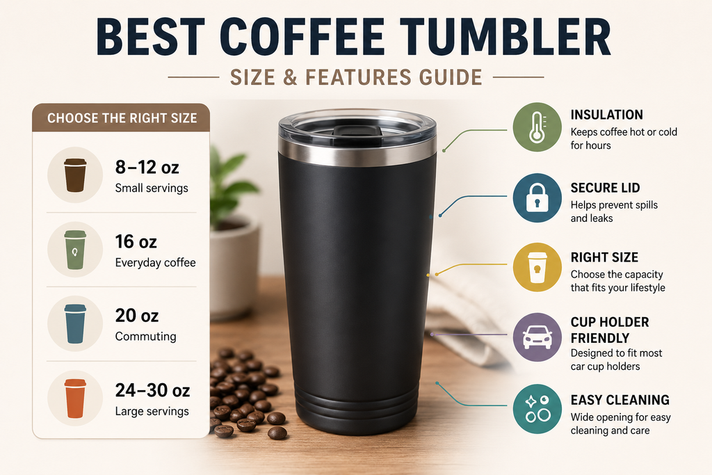 Best coffee tumblers size guide for hot and cold coffee